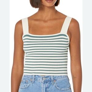 Striped Green and White Women's Top